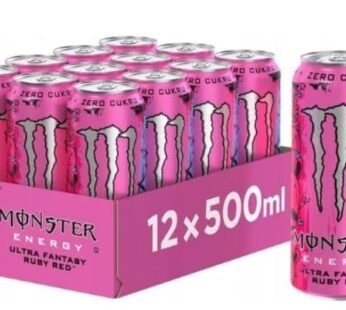 Monster Energy Ultra Fantasy Ruby Red Zero Sugar Drink 12 x 500ml Pack