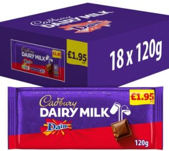 Cadbury Dairy Milk Daim Chocolate 18 x 120g Box