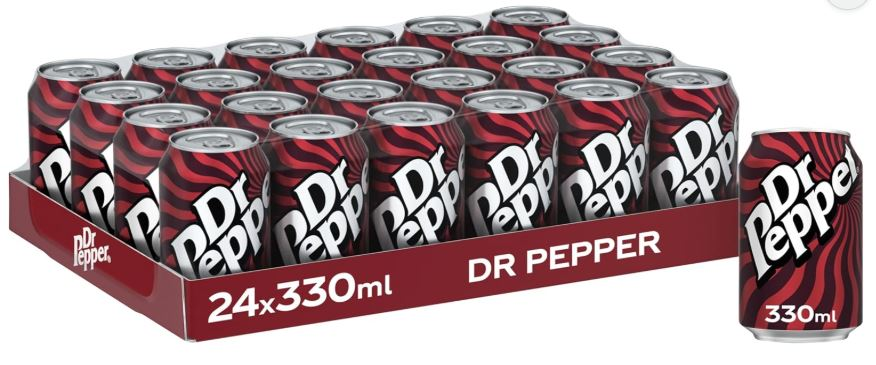 Dr Pepper Soft Drink 24 x 330ml Can Pack