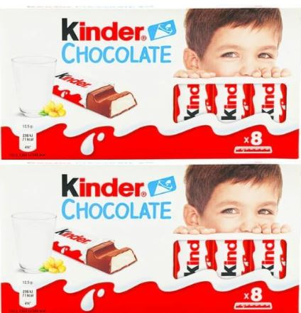 Kinder Small Chocolate Bars Multipack 8 x 12.5g Case of 10