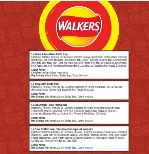 Walkers Classic Variety Multipack Crisps Box 20x25 g - Image 5