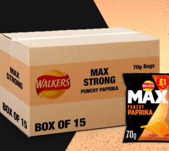 Walkers Max Punchy Paprika Sharing Crisps 15 x 70g Pack