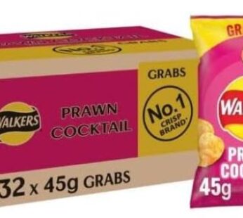 Walkers Crisps Prawn Cocktail 32 x 45g Bags in a Box
