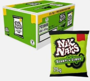 Nik Naks Scampi ‘n’ Lemon Crisps 75g x 20 Pack