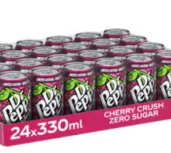 Dr Pepper Zero Cherry Crush 330ml x 24 Pack