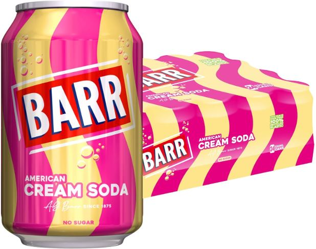 BARR American Cream Soda 24 x 330ml Pack