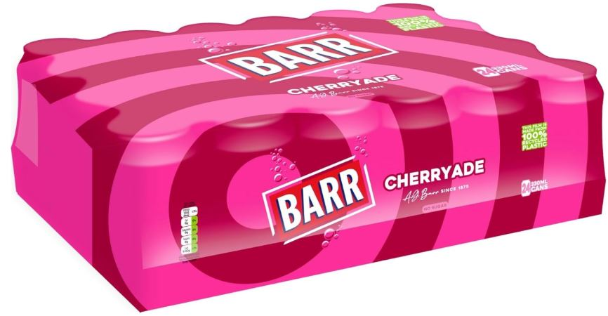BARR Cherryade Zero Sugar Cherry Flavoured 24 x 330ml Pack - Image 2