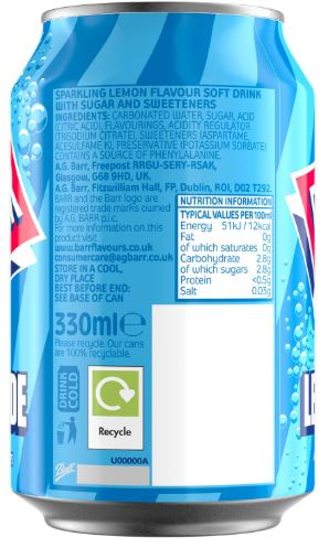 BARR Lemonade 24 x 330ml Pack - Image 5