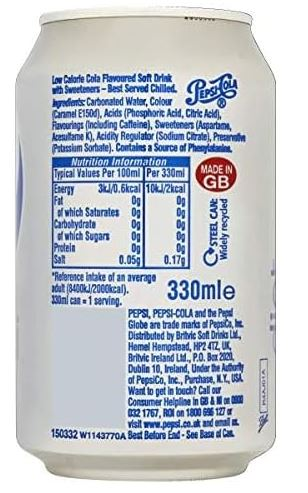 Pepsi Diet Cola 24 x 330ml Pack - Image 3