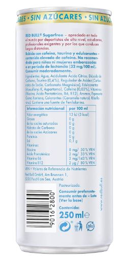 Red Bull Sugar Free 24 Pack (250ml Energy Drink) - Image 2
