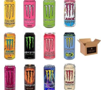 Combo 2 Monster Energy 12 Flavours: Viking Berry, Nitro Super Dry, Rio Punch, Nitro Cosmic Peach, Pacific Punch, Juiced Ripper, Ruby Red, Rossi VR46, Ultra White, Green Zero, Aussie Lemonade, Blue Absolute  Zero, Mixed Punch 12 x 500ml Pack