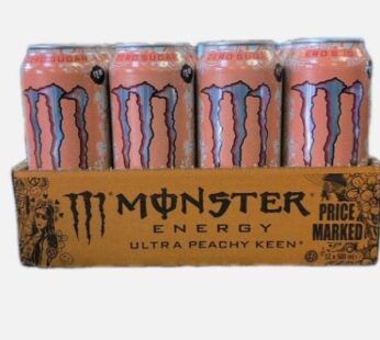 Monster Energy Drink Ultra Peachy Keen Zero Sugar 12 x 500ml Bulk Pack