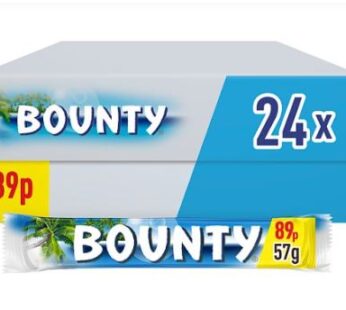 Bounty Coconut Milk Chocolate Bar 24 x 57g Bulk Pack