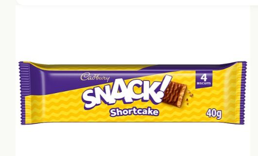 Cadbury Snack Shortcake Milk Chocolate Biscuits Bar 36 x 40g Bulk Pack - Image 2