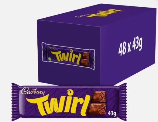 Cadbury Twirl Milk Chocolate Bar 48 x 43g Bulk Pack
