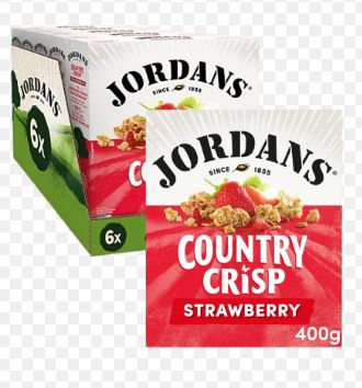 Jordans Country Crisp Strawberry Crunchy Oat Clusters 6 x 400g Bulk Pack