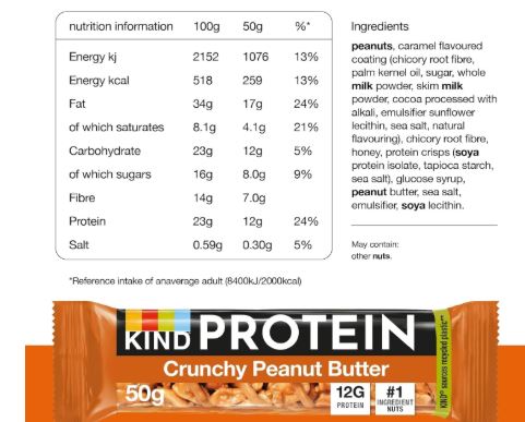 KIND Protein Crunchy Peanut Butter Bars 12 x 50g Pack - Image 5