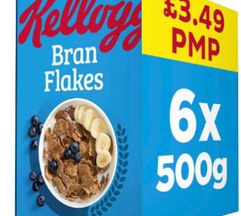 Kellogg’s Bran Flakes Breakfast Cereal 6x500g Pack
