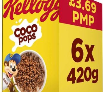 Kellogg’s Coco Pops Breakfast Cereal 6 x 420g Bulk Pack
