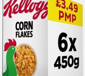 Kellogg’s Corn Flakes Breakfast Cereal 6 x 450g Multi Pack