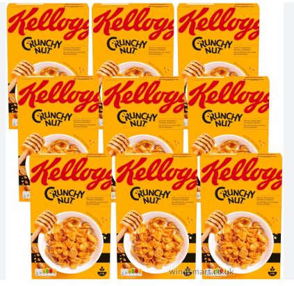 Kellogg's Crunchy Nut Breakfast Cereal 9x460g Pack - Image 3