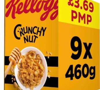 Kellogg’s Crunchy Nut Breakfast Cereal 9x460g Pack