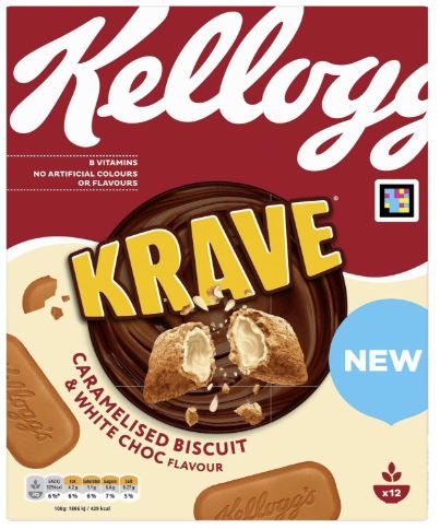 Kellogg's Krave Caramelised Biscuit Breakfast Cereal 6 x 375g Pack - Image 3