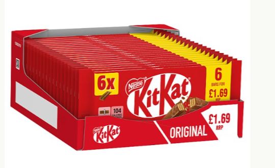 KitKat 2 Finger Milk Chocolate Biscuit Bar 6 Multipack of 20 x 124.2g Pack