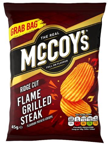 McCoy's Flame Grilled Steak Grab Bag Crisps 36 x 45g Bulk Pack - Image 2