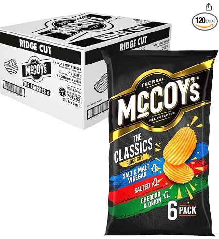 McCoy's The Classics Ridge Cut Variety of 6 bags x 20 Bulk Pack