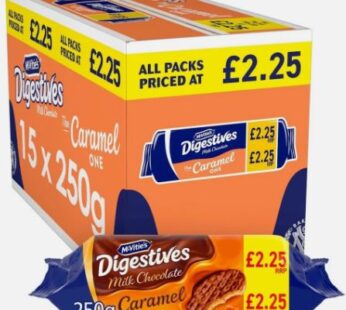 McVitie’s Caramel Digestive Biscuits 15 x 250g Bulk Pack