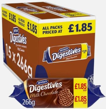 McVitie's Milk Chocolate Digestive Biscuits 15 x 266g Pack
