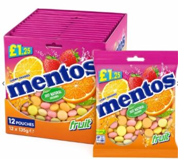 Mentos Chewy Dragees Fruit Bulk Pack 12 x 135g