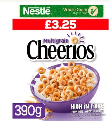 Nestlé Cheerios Multigrain Hoop Breakfast Cereal 6 x 390g Bulk Pack - Image 3
