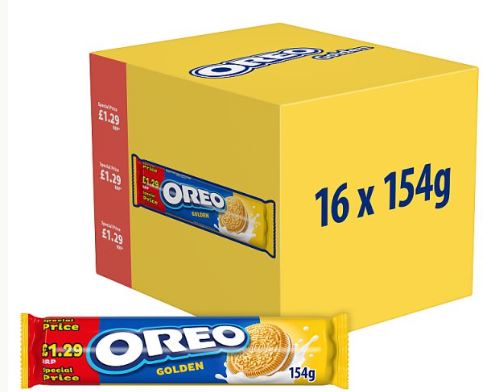 OREO Golden Sandwich Biscuits 16 x 154g Bulk Pack