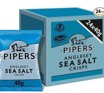 Pipers Anglesey Sea Salt Crisps Grab Bag 24 x 40g Pack
