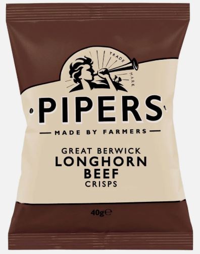 Pipers Great Berwick Longhorn Beef Crisps Grab Bag 24 x 40g Pack - Image 2