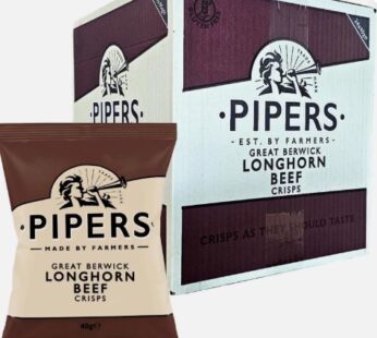Pipers Great Berwick Longhorn Beef Crisps Grab Bag 24 x 40g Pack