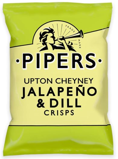 Pipers Upton Cheyney Jalapeño & Dill Crisps 24 x 40g Pack - Image 2