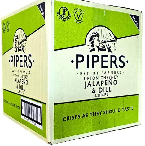 Pipers Upton Cheyney Jalapeño & Dill Crisps 24 x 40g Pack - Image 3