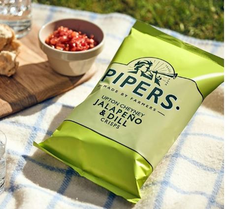 Pipers Upton Cheyney Jalapeño & Dill Crisps 24 x 40g Pack - Image 4