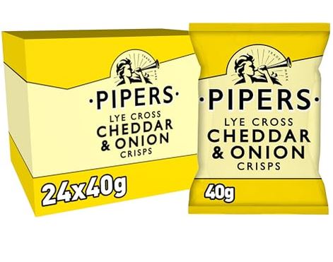 Pipers Wyke Cheddar & Onion Crisps 24 x 40g Pack