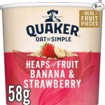Quaker Oat So Simple Banana & Strawberry Porridge Pot 8 x 58g Bulk Pack display