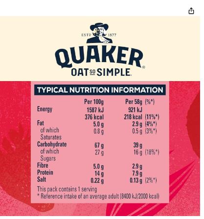 Quaker Oat Banana & Strawberry 8 x 58g Bulk Pack - Image 2