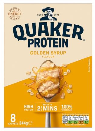 Quaker Oat So Simple Protein Golden Syrup Porridge Sachets 8 x 43g Bulk Pack display