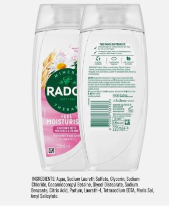 Radox Feel Moisturised Mineral Therapy Shower Gel 6 x 225 ml Bulk Pack - Image 5