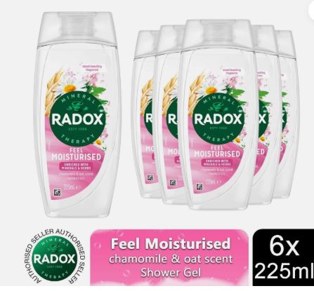 Radox Feel Moisturised Mineral Therapy Shower Gel 6 x 225 ml Bulk Pack - Image 7