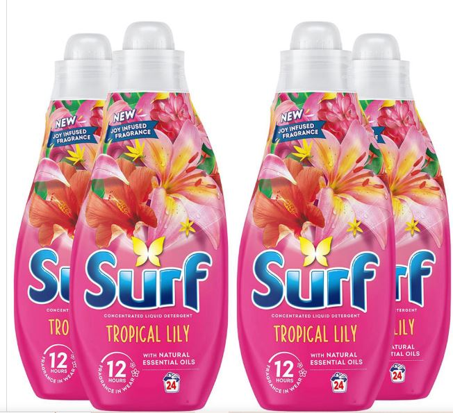 Surf Tropical Lily Laundry Washing (4 x 24 washes) Bulk Pack - Image 4