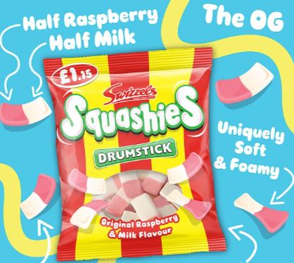 Swizzels Squashies Original Raspberry & Milk 12 x 120g - Image 3