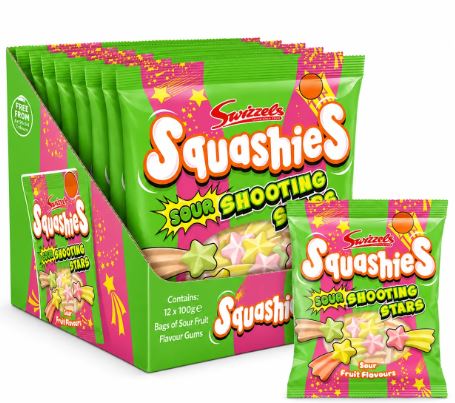 Swizzels Squashies Sour Shooting Stars 12 x 100g